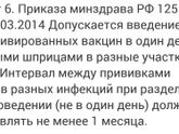 Интервал между прививками.