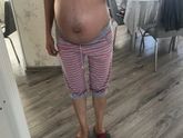 Посмотрите пожалуйста, опустился ли живот?
