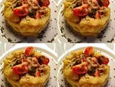 Картофельные «гнёзда» со свининой
