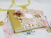 Фотоальбом с книжным переплетом с золотистой коже