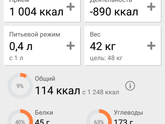 Скачала таблицу калорийности и шагомер