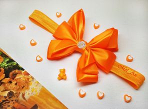 Повязочка "Пышный бант" оранжевая