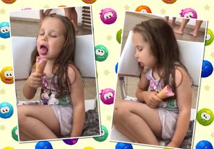 Сложный выбор: уставшая девочка очень хотела съесть мороженое, но сон победил