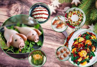 Свинки, шарики, нарциссы: 10 оригинальных салатов и закусок на Новый год