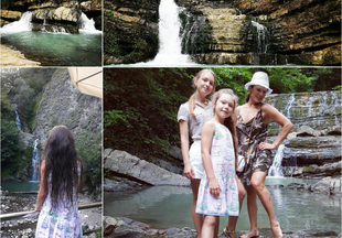 Чудо природы: Мария Петрова с дочкой на водопадах