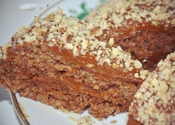 Ореховый диетический тортик за 5 минут с шоколадным кремом( полезно и диетически)