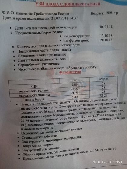 Вообщем сходили на УЗИ