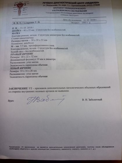 Помогите расшифровать УЗИ!