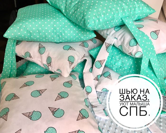 Бортики, одеяло, конверты, постельное белье.