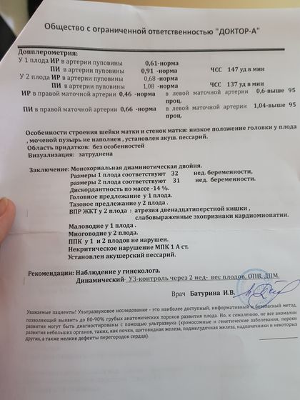 33 недели моно ди