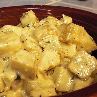 Картофель в сырном соусе в мультиварке