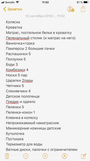 Список того, что уже