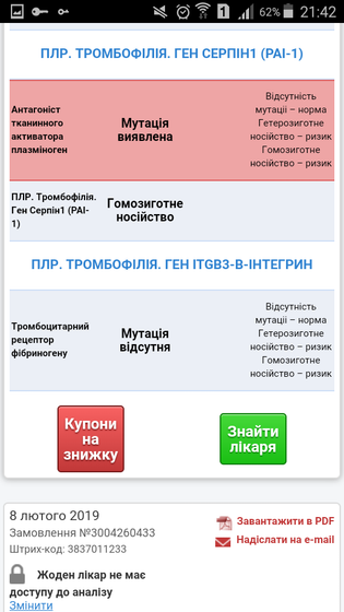 Кто сталкивался ..анализ на тромбофлибию..