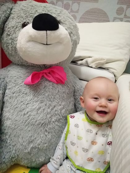 10 месяцев!!!! Вес 9030 (-200 гр).,рост.75,5см