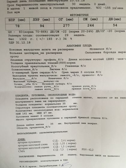 Поездка в перенатальный, УЗИ 3 триместра.