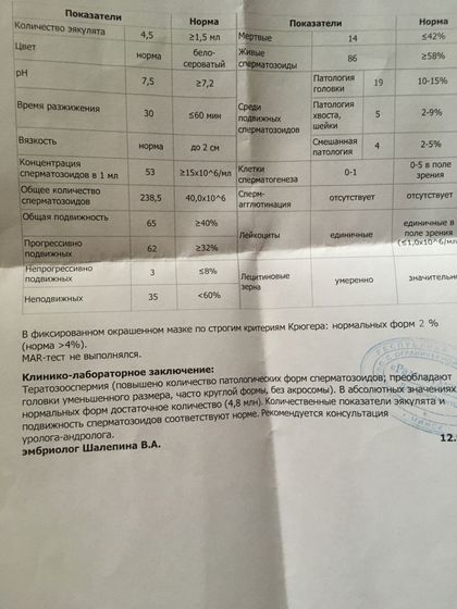 Спермограмма