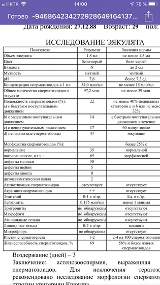 Астенозооспермия. Кто забеременел ??