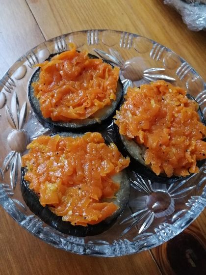 Рецептик от Белки - пирамидки из баклажанов