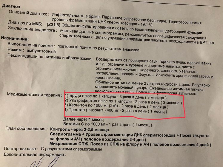 Мужской фактор. Морфология 2% и лечение