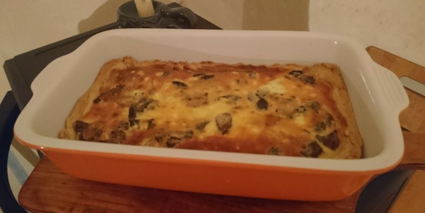 Тарт с грибами и сыром