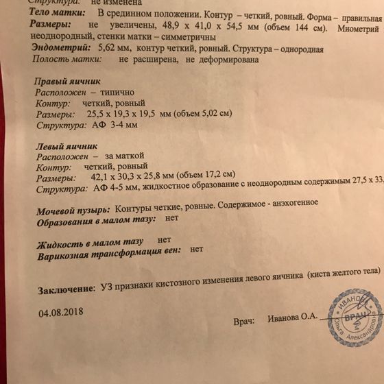 УЗИ после ВБ