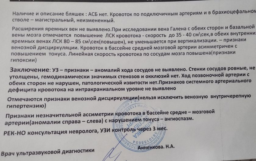 УЗИ сосудов головы и шеи