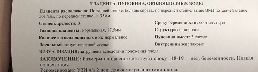 Низкая плацентация