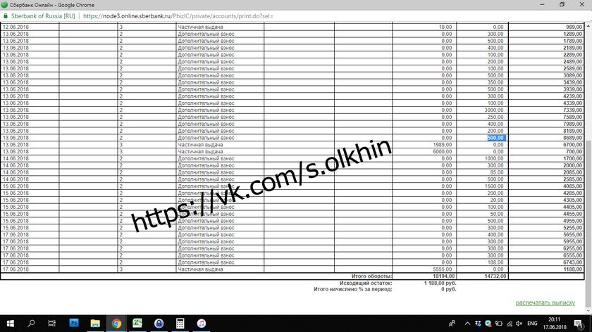 Отчет о поступлениях Ольхин Саша